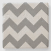 独自の大きな木炭のジグザグパターンを作成 ストーンコースター (正面)