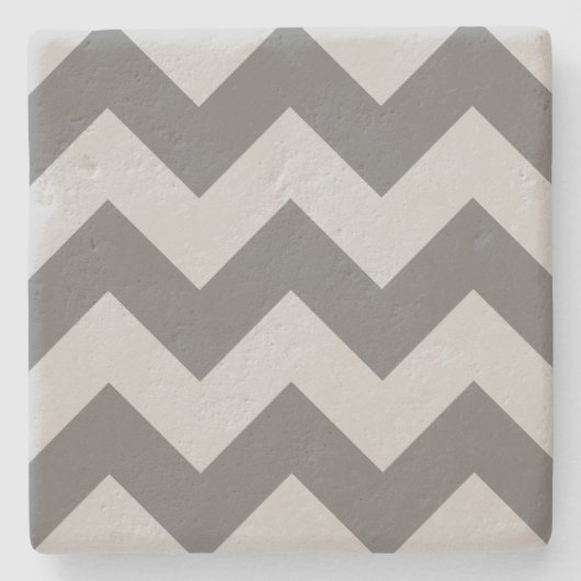 独自の大きな木炭のジグザグパターンを作成 ストーンコースター (正面)