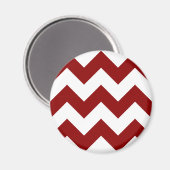 独自の大きな濃い赤のジグザグパターンを作成する マグネット (正面/裏面)