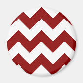 独自の大きな濃い赤のジグザグパターンを作成する マグネット (正面)