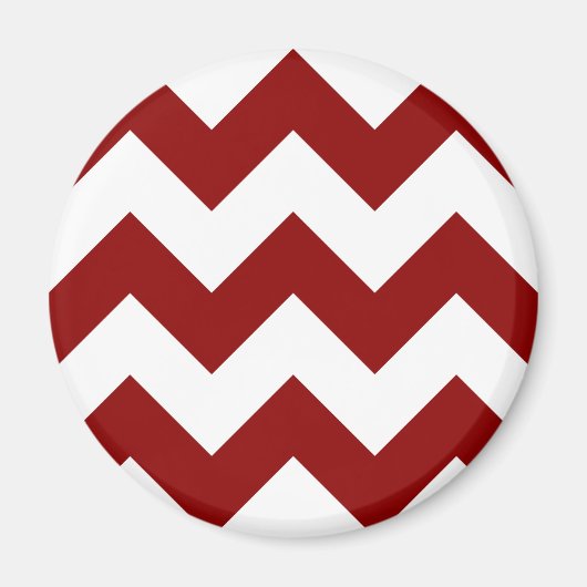 独自の大きな濃い赤のジグザグパターンを作成する マグネット (正面)