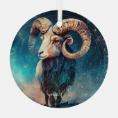 独自の天体を作成〔占星術の〕十二宮図 ガラスオーナメント (裏面)