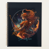 独自の天体射手座〔占星術の〕十二宮図の作成 プランナー手帳 (正面)