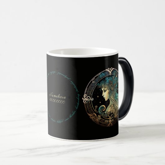 独自の天体《星座》乙女座〔占星術の〕十二宮図の作成 モーフィングマグカップ (正面右)