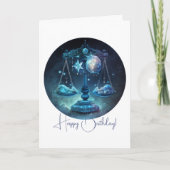 独自の天秤座の作成〔占星術の〕十二宮図 シーズンカード (正面)