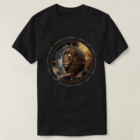 独自の天空のレオ〔占星術の〕十二宮図を作成 Tシャツ (デザイン正面)