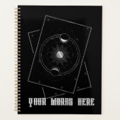 独自の天空の銀の衛星を作成するタロット プランナー手帳 (正面)