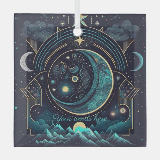 独自の天空抽象芸術を作成 ガラスオーナメント (正面)