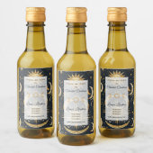 独自の天空華美の青と金ゴールドを作成 ワインラベル (ボトル)