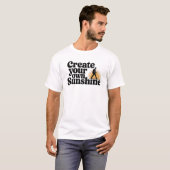 独自の太陽の光を作成やる気を起こさせる引用文 Tシャツ (正面フル)