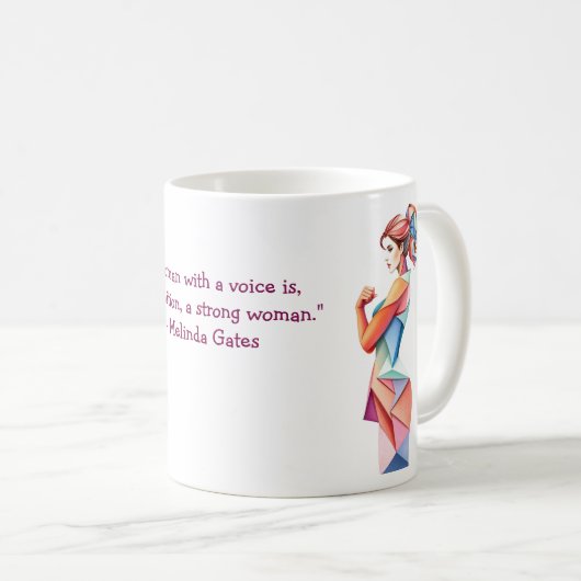独自の女性デー感動的引用文の作成 コーヒーマグカップ (正面右)