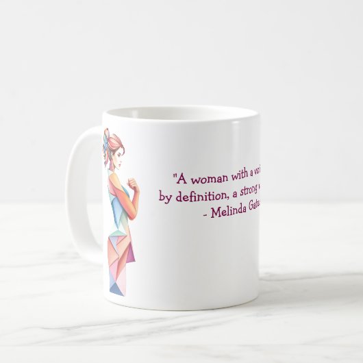 独自の女性デー感動的引用文の作成 コーヒーマグカップ (正面左)