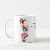 独自の女性デー感動的引用文の作成 コーヒーマグカップ (左)
