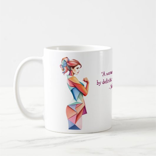 独自の女性デー感動的引用文の作成 コーヒーマグカップ (左)