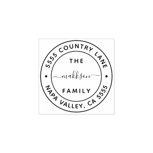 独自の姓を作成する差出人住所ゴム ラバースタンプ (インプリント)