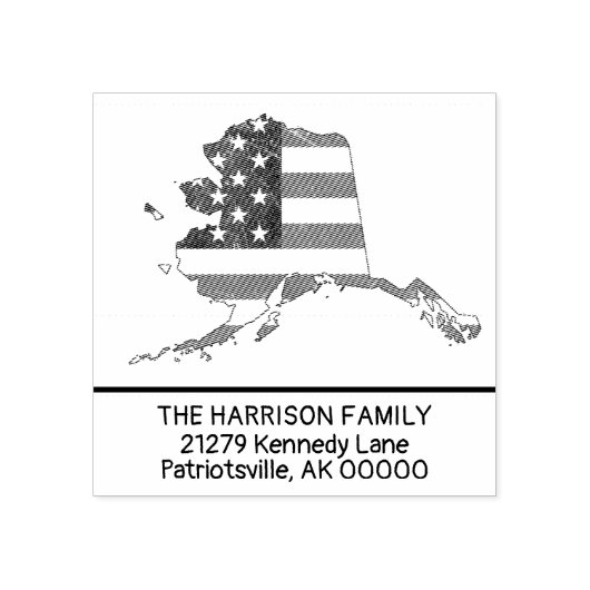 独自の姓を作成アラスカ差出人住所 ラバースタンプ (インプリント)