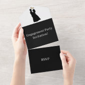 独自の婚約パーティRSVPブラックIの作成 オールインワン招待状 (貼ってはがせる)
