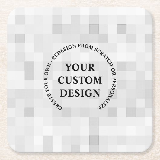 独自の完全なのカスタム作成 スクエアペーパーコースター (正面)