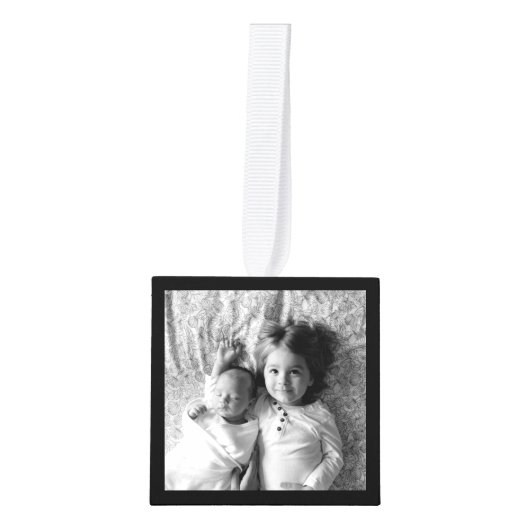 独自の家族のカスタム写真エレガントを作成する キューブオーナメント (正面)