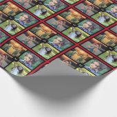 独自の家族の写真コラージュクリスマスの作成 ラッピングペーパー (角)