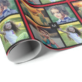 独自の家族の写真コラージュクリスマスの作成 ラッピングペーパー (ロールコーナー)