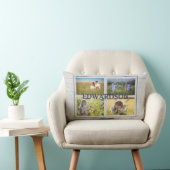 独自の家族の写真コラージュビーチ木材を作成 ランバークッション (椅子)