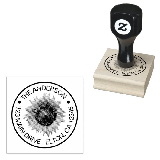 独自の家族名ひまわりゴムスタムを作成 ラバースタンプ (押印)