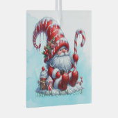 独自の居心地の良いペパーミントクリスマス格言の作成 ガラスオーナメント (正面右)