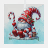 独自の居心地の良いペパーミントクリスマス格言の作成 ガラスオーナメント (裏面)