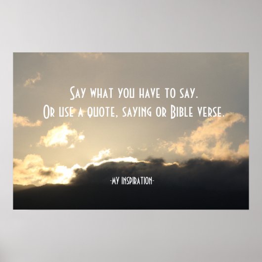 独自の山の日没の雲を作成する ポスター (正面)