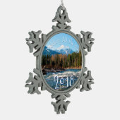 独自の川の写真を作成 スノーフレークピューターオーナメント (左)