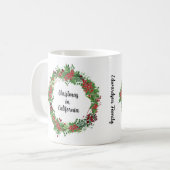 独自の州国の写真を作成するクリスマス コーヒーマグカップ (正面左)
