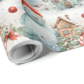 独自の巨大な雪だるま村を作成 ラッピングペーパー (ロールコーナー)