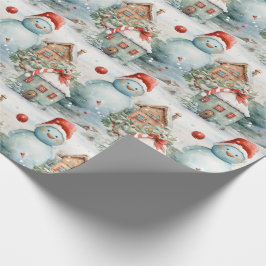 独自の巨大な雪だるま村を作成 ラッピングペーパー