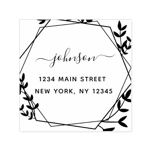 独自の差出人住所のモダン作成 セルフインキングスタンプ (デザイン)