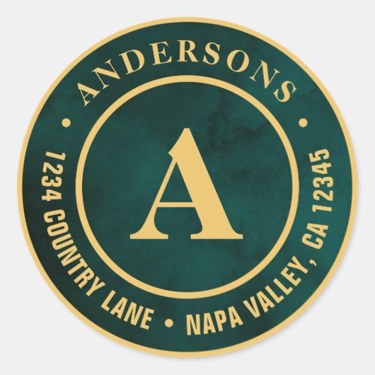 独自の差出人住所カスタムモノグラムの作成 ラウンドシール (正面)