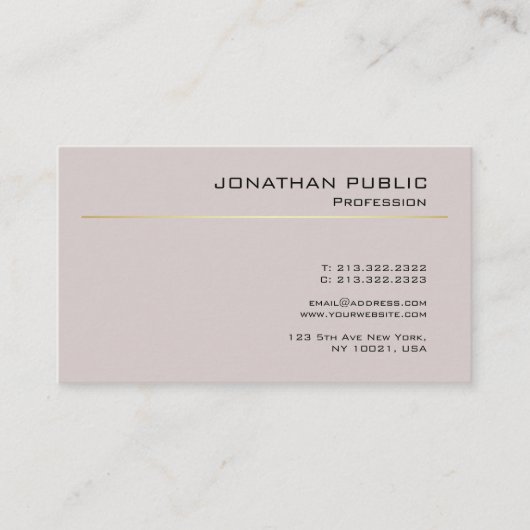 独自の平面を作成エレガントミニマルする 名刺 (正面)