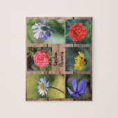 独自の庭の花の写真コラージュを作成 ジグソーパズル (縦)