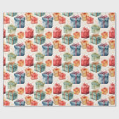 独自の弓とカラフルボックスを作成 ラッピングペーパー (フラット)