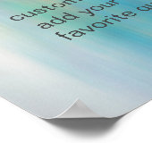 独自の引用文かわいらし青の水色デザインを追加 ポスター (角)