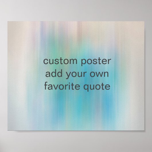独自の引用文かわいらし青の水色デザインを追加 ポスター (正面)