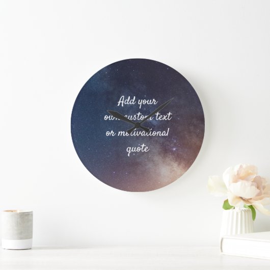 独自の引用文の作成カスタム-夜空 ラージ壁時計 (ホーム)
