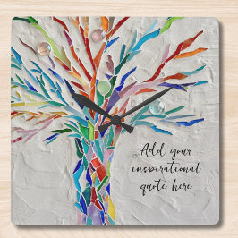 独自の引用文の感動的作成 スクエア壁時計