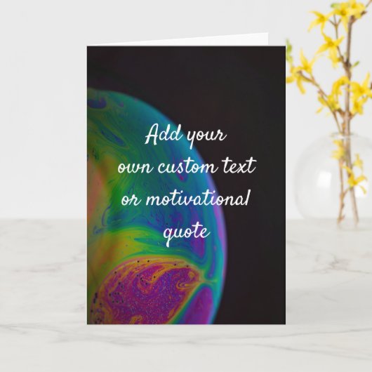 独自の引用文の追加 – カスタム石鹸の泡 カード (黄色い花)