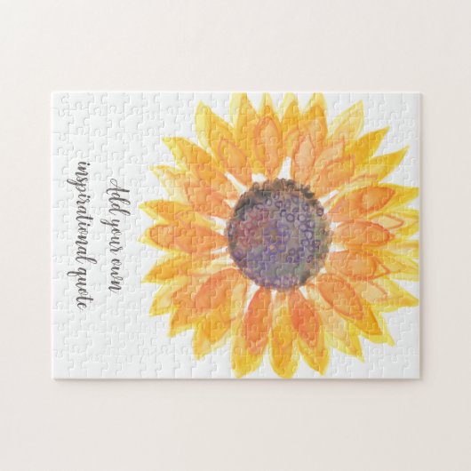 独自の引用文ひまわり感動的を追加 ジグソーパズル (横)
