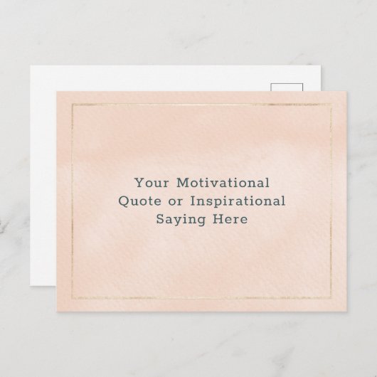 独自の引用文やる気を起こさせる赤面ピンク金ゴールド ポストカード (正面/裏面)