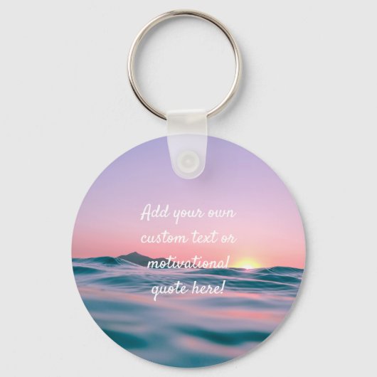 独自の引用文をカスタム作成 – Sunset Sea キーホルダー (正面)
