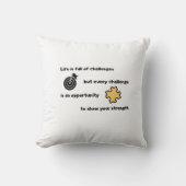 独自の引用文を作やる気を起こさせる感動的成 クッション (正面)