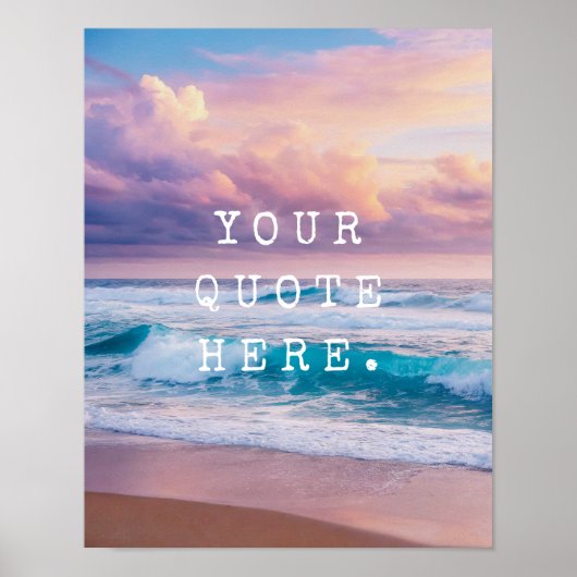 独自の引用文を作カスタム成するサンセット海ポスター ポスター (正面)