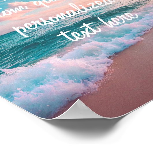 独自の引用文を作カスタム成するサンセット海 ポスター (角)